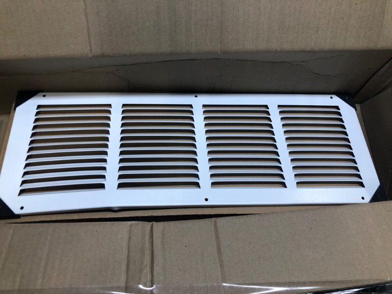Photo 3 of 22" x 8" Return Air Grille - Sidewall and Ceiling - HVAC Vent Duct Cover Diffuser - [White]