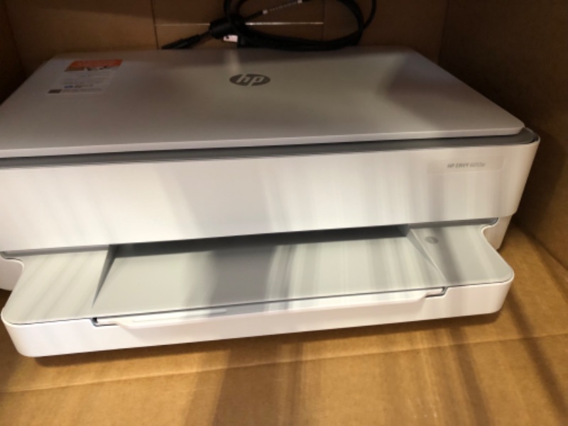 Photo 3 of HP ENVY 6055e All-in-One Wireless Color Printer, with bonus 6 months free Instant Ink (223N1A), white **PRINTER ONLY**
