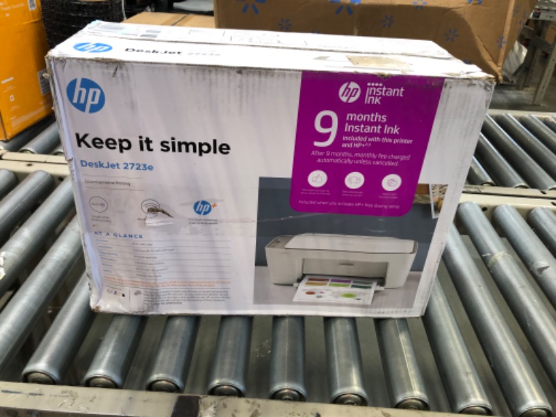 Photo 2 of HP DeskJet 2723e All-in-One Wireless Color Inkjet Printer?Print Scan Copy - LCD Display, 4800 x 1200 dpi, 9 Months Free Instant Ink WiFi, Bluetooth, W/Valinor Printer Cable
