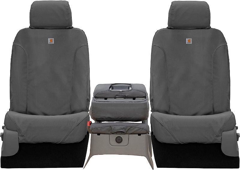 Photo 1 of Covercraft Carhartt SeatSaver Front Row Custom Fit Seat Cover for Select Chevrolet/GMC Models - Duck Weave (Gravel) - SSC3458CAGY
