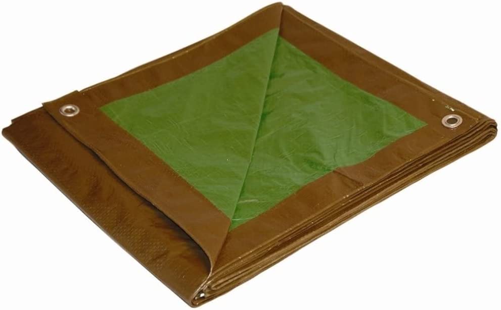 Photo 1 of 10x12 Multi-Purpose Brown/Green Medium Duty DRY TOP Poly Tarp (10'x12')
