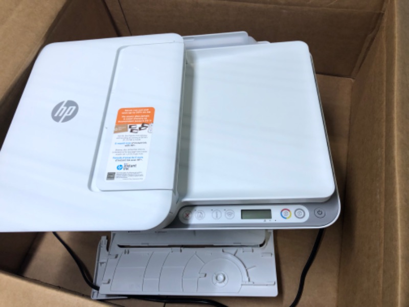 Photo 1 of HP DeskJet 4155e Wireless Color All-in-One Printer with bonus 6 months Instant Ink (26Q90A), white
