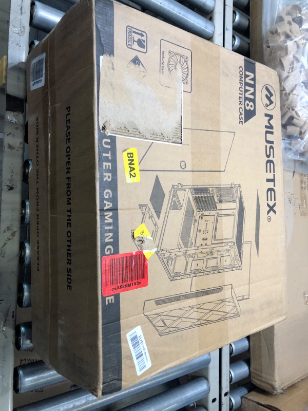 Photo 1 of MUSETEX ATX PC Case Pre-Install 6 PWM ARGB Fans, Polygonal Mesh Computer Gaming Case, Opening Tempered Glass Side Panel Mid-Tower Case, USB 3.0 x 2, Black, NN8

