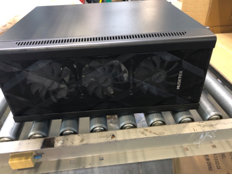 Photo 1 of MUSETEX ATX PC Case Pre-Install 6 PWM ARGB Fans, Polygonal Mesh Computer Gaming Case, Opening Tempered Glass Side Panel Mid-Tower Case, USB 3.0 x 2, Black, NN8
