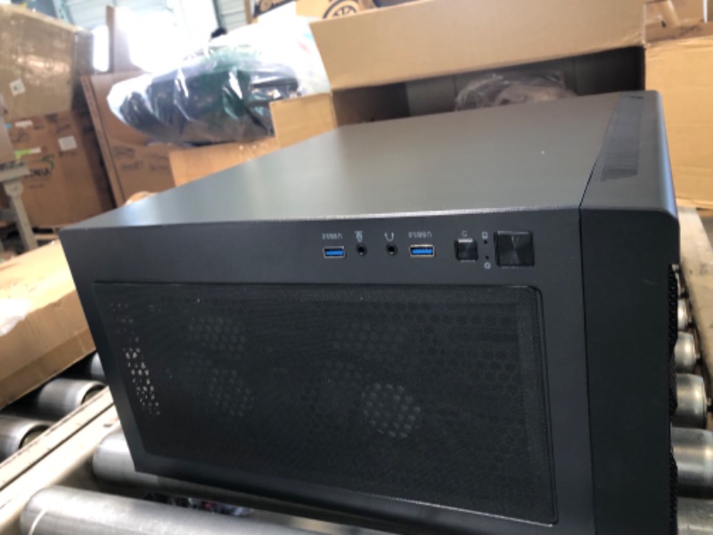 Photo 1 of MUSETEX ATX PC Case Pre-Install 6 PWM ARGB Fans, Polygonal Mesh Computer Gaming Case, Opening Tempered Glass Side Panel Mid-Tower Case, USB 3.0 x 2, Black, NN8
