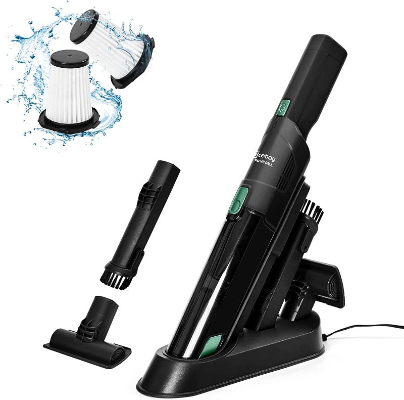 Photo 1 of Nicebay Cordless Handheld Vacuum, Hand Vacuum Cleaner 15KPA Powerful Suction with Fast Charging Dock, Portable Lightweight Cleaner, Rechargeable Hand Held Vacuum Cleaner for Home, Office, Pet and Car
