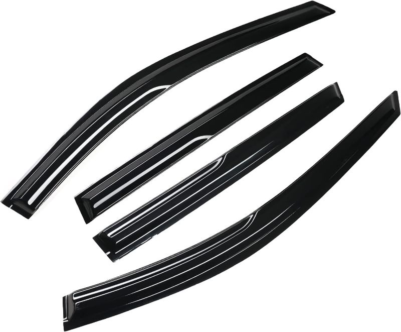 Photo 1 of Arokzn 94827 Tape-On Dark Tinted Side Window Visor Deflectors Vent Rain Guards Designed for Nissan Rogue S SV SL 2014 2015 2016 2017 2018 2019 2020
