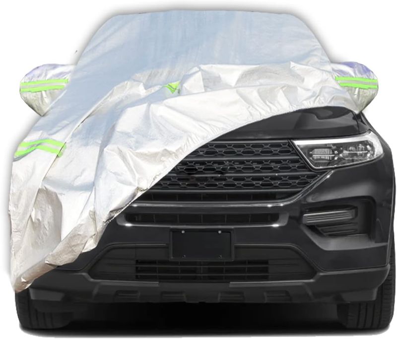 Photo 1 of AUQDD 6-Layers Premium SUV Car Cover Waterproof All Weather Weatherproof UV Sun Protection Snow Dust Storm Resistant Outdoor Exterior Custom Form-Fit Full Padded Car Cover with Straps 198"-208" K9 K9 - SUV -?Fits size 198"-208"?