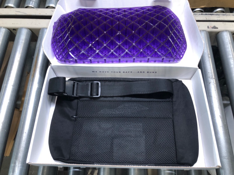 Photo 3 of Purple Back Cushion | Pressure Reducing Grid Designed for Ultimate Comfort | Designed for Chairs, Gaming, and Travel | Made in The USA