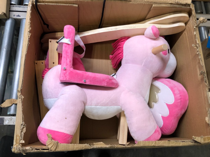 Photo 1 of labebe - Baby Rocking Horse, Ride Unicorn, Kid Ride On Toy for 6 Month-3 Year Old, Infant (Boy Girl) Plush Animal Rocker, Toddler/Child Stuffed Ride Toy (Pink)