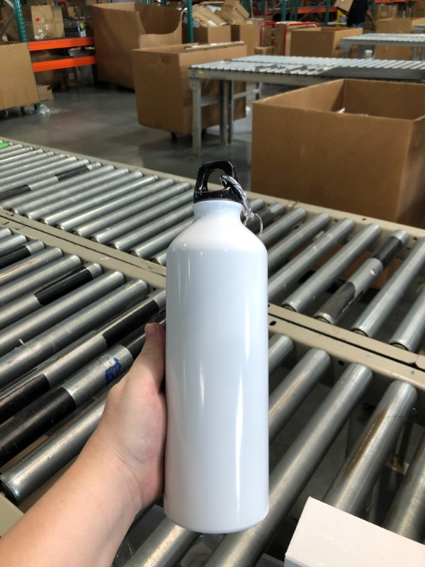 Photo 2 of 12 Pcs Aluminum Water Bottle 20 oz Aluminum Bike Water Bottle Lightweight Aluminum Reusable Bottles Leak Proof Aluminum Sports Bottle Travel Bottles with Twist Cap Buckle for Camping White