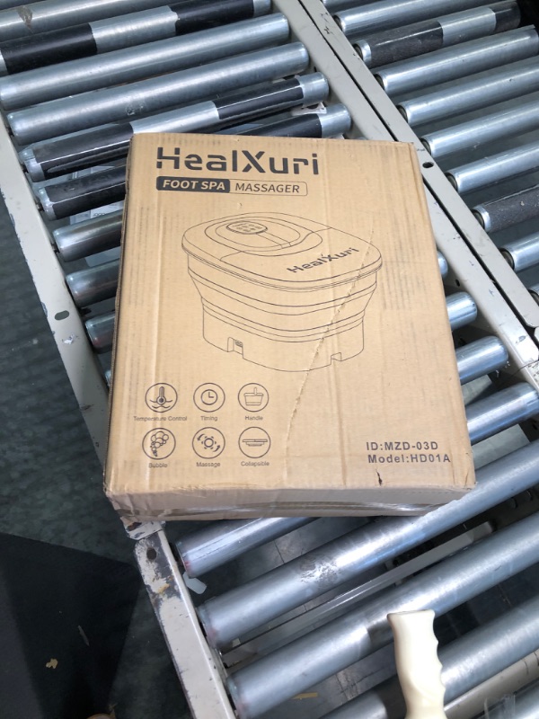 Photo 3 of HealXuri Foot Spa Bath with Heat and Massage and Jets,Bubbles,and Vibration,Collapsible Foot Spa Bath Massager with Heat,Foot Tub for Soaking Feet ,Motorized Massage Rollers