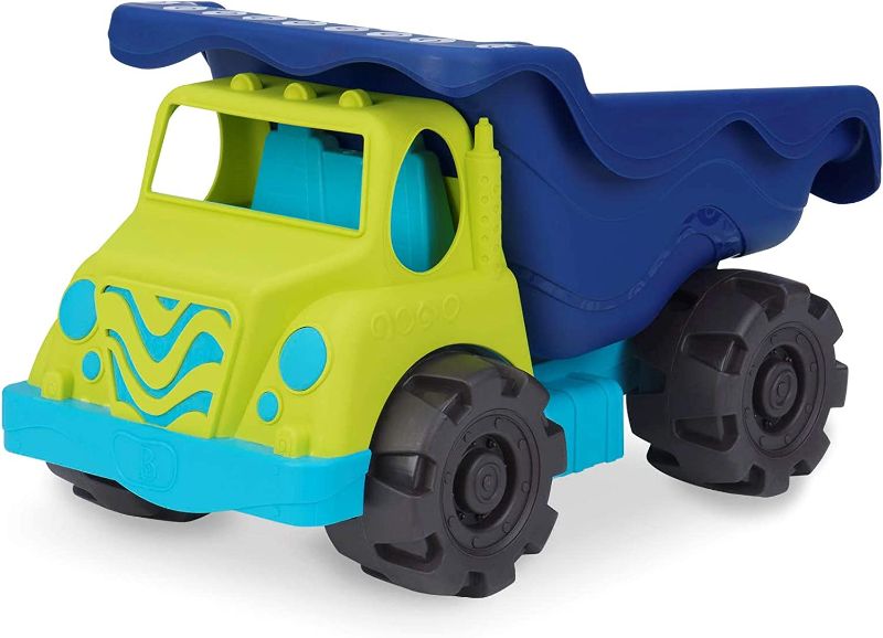 Photo 1 of B. toys by Battat B. Toys - Colossal Cruiser - 20 Large Sand Truck - Beach Toy Dump Trucks for Kids 18 M (Lime/Navy)