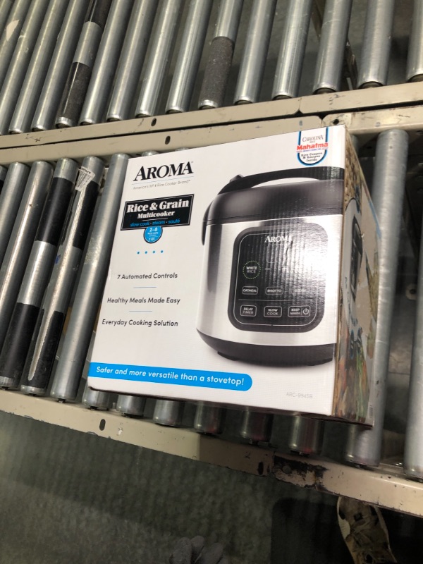 Photo 1 of aroma housewares arc-994sb rice & grain cooker slow cook, steam, oatmeal, risotto, 8-cup cooked/4-cup uncooked/2qt, stainless steel