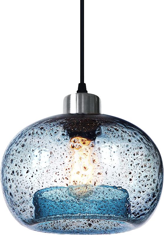 Photo 1 of 
CASAMOTION Pendant Lights Kitchen Island Hand Blown Glass Lighting Marble Blue Modern Farmhouse Foyer Entryway Light Fixtures Ceiling Hanging Globe Over