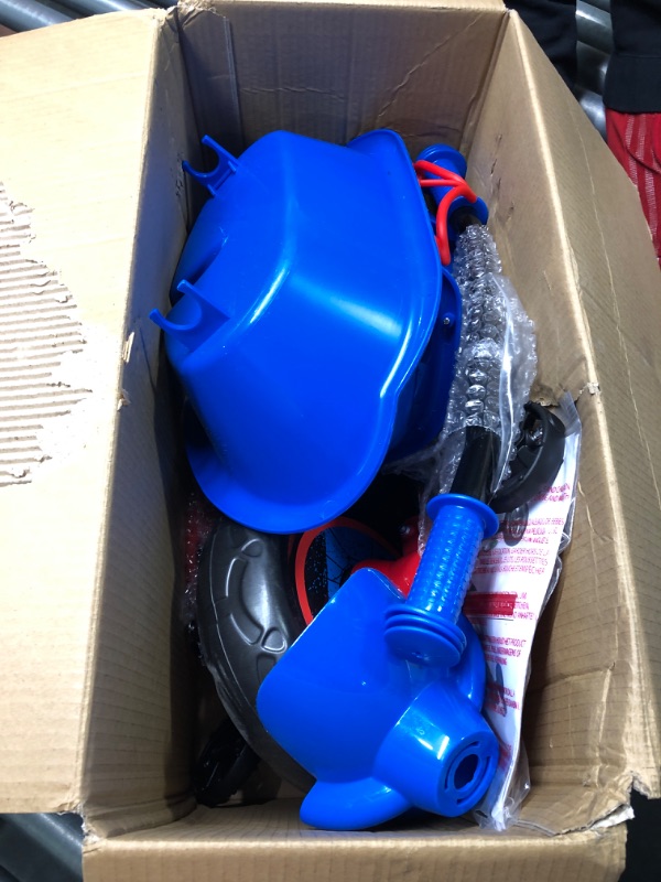 Photo 1 of Huffy Marvel Spider-Man 3 Wheel Preschool Training Tricycle with Steel Frame, Storage Basket, Red & Blue