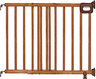 Photo 1 of Summer Deluxe Stairway Simple to Secure Wood Safety Pet and Baby Gate, 30"-48" Wide, 32" Tall, Easy Install Wall to Wall in Doorway or Stairway, Hardware Mount, Auto Close Walk-Thru Door - Oak