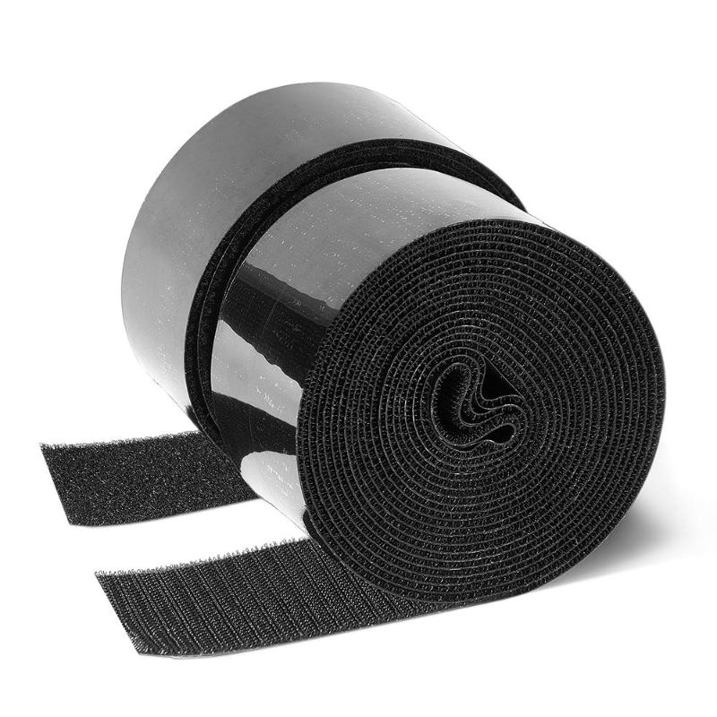 Photo 1 of 2 Inch Adhesive Black Hook and Loop Tape - 5 Yards, Heavy Duty Strips/Industrial Strength Sticky Fastener