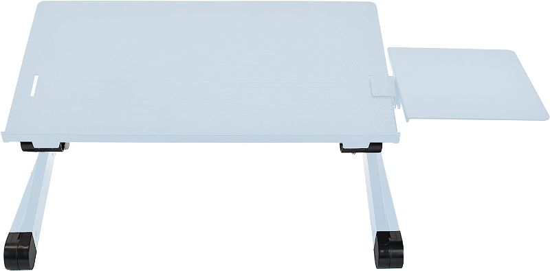 Photo 1 of WorkEZ BEST Adjustable Laptop Stand Lap Desk for Bed Couch with Mouse Pad ergonomic height angle tilt aluminum desktop riser tray portable computer riser table cooler cooling folding holder black