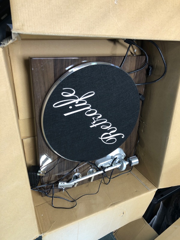 Photo 1 of Belt-Drive Record Player with Wireless Output Connectivity, Vinyl Player Support 33&45 RPM Speed Phono Line Output USB Digital to PC Recording with Advanced Magnetic Cartridge&Counterweight