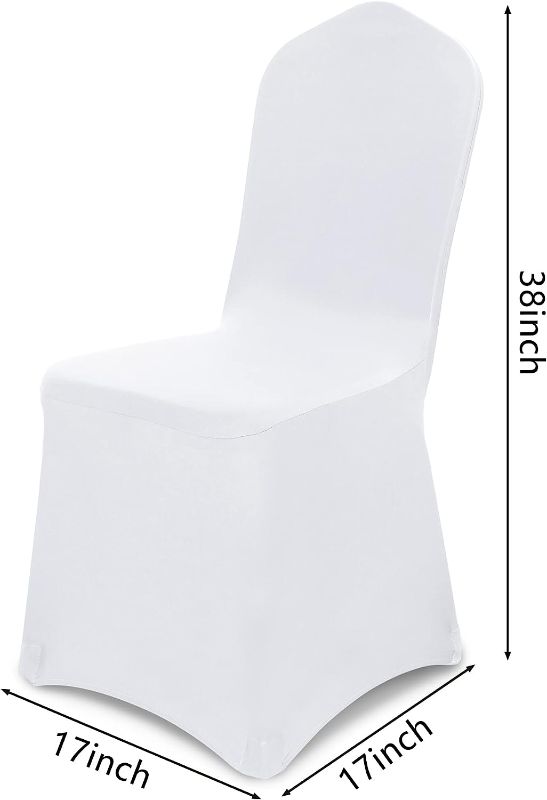 Photo 1 of 
BIFENBI 10 PCS White Chair Covers for Party - Washable Removable Universal Stretch Spandex Dining Room Chair Slipcovers Protectors for Wedding Banquet