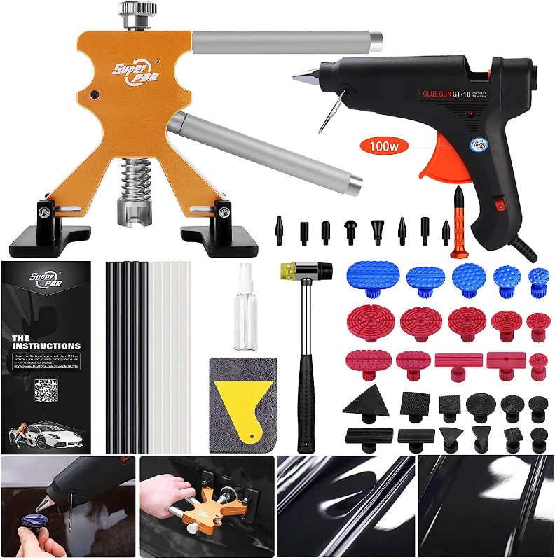 Photo 1 of 
Dent Puller Paintless Dent Repair Kit, Car Dent Removal kit with Dent Lifter, 100W Glue Gun, PDR Tools for Auto Body Small Dent and Hail Dent Removal