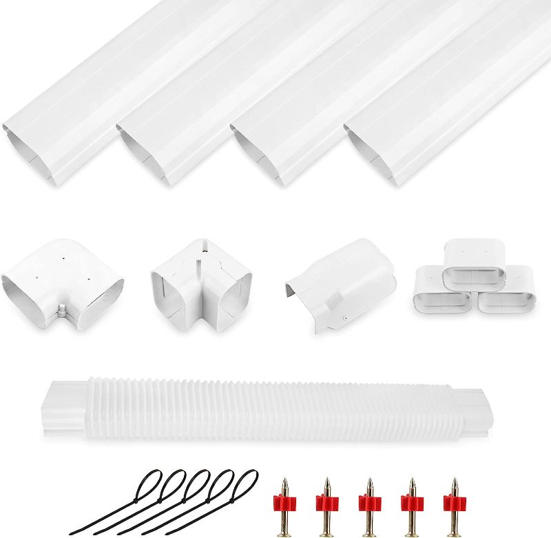 Photo 1 of 16.5Ft PVC Decorative Line Set Cover Kit, Mini Split line Set Cover, Mini Split Cover for Ductless Mini Split Air Conditioners, Line Set Cover for Central Air Conditioner and Heat Pump
