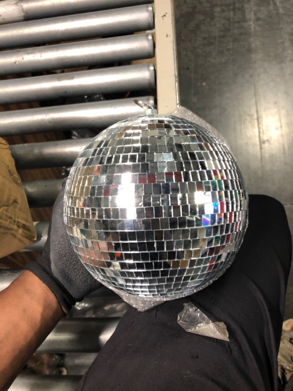 Photo 2 of Alytimes Mirror Disco Ball - 8-Inch Cool and Fun Silver Hanging Party Disco Ball –Big Party Decorations, Party Design