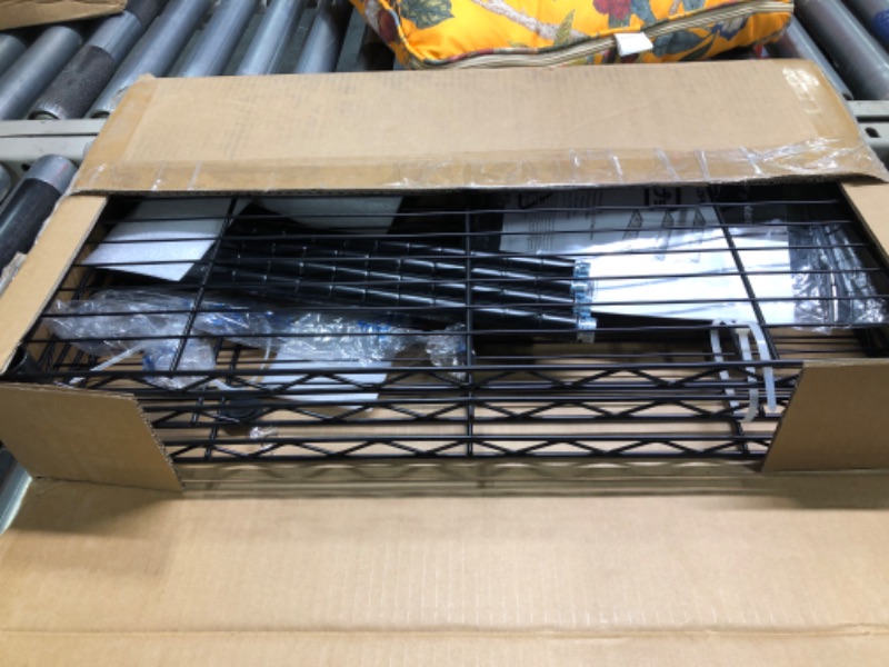 Photo 2 of Basics 3-Shelf Adjustable, Heavy Duty Storage Shelving Unit (250 lbs loading capacity per shelf), Steel Organizer Wire Rack, Black (23.3L x 13.4W x 30H)