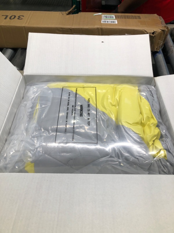 Photo 2 of Basic Beyond Yellow Comforter Reversible Down Alternative King Comforter Set 3 Pieces Quilted Ultra-Soft Microfiber Comforter with 2 Pillow Shams for All Season (Yellow/Grey) Yellow/Grey King new in box