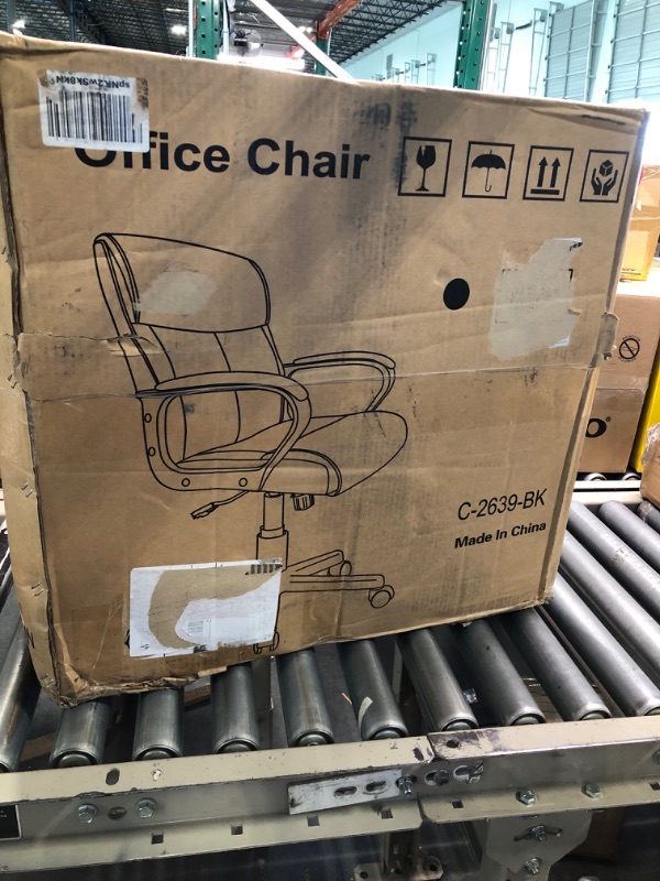 Photo 2 of Amazon Basics Classic Puresoft Padded Mid-Back Office Computer Desk Chair with Armrest - Black factory sealed