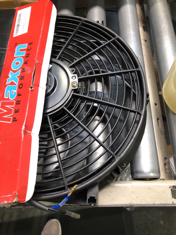 Photo 2 of BLACKHORSE-RACING 14" inch Slim Fan Push Pull Electric Radiator Cooling Fans 12V Mount Kit Unversal Black Black 14 Inch
