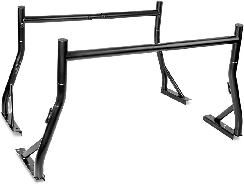 Photo 1 of 800Ibs Capacity Extendable Steel Pick-Up Truck Ladder Rack Two-bar Set - Black (USPTO Patent Pending)