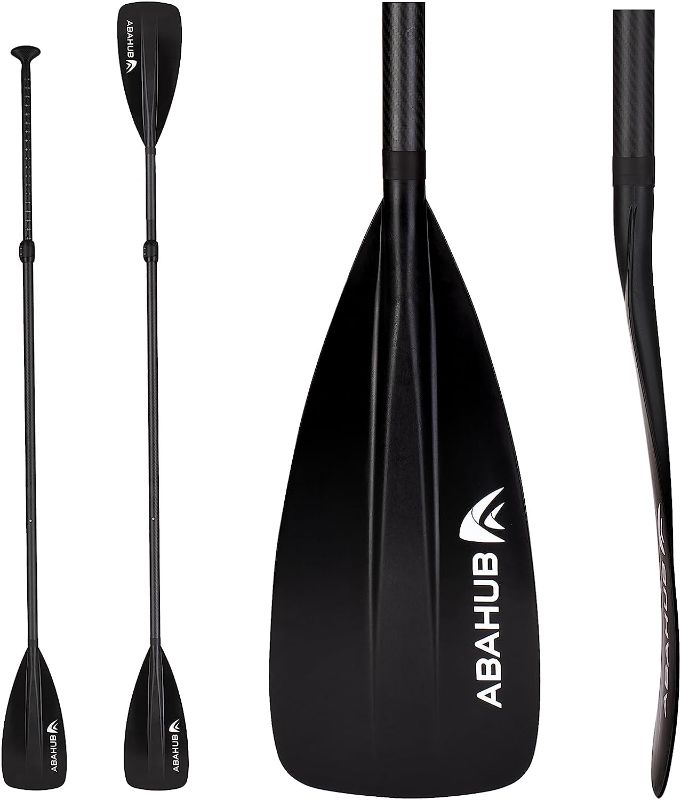 Photo 1 of Abahub 1 x 4 Section Carbon SUP Paddle/Kayak Oar, Adjustable Stand up Paddleboard Paddles, Lightweight Carbon Shaft Black/Blue/Green/Gray/Orange/Red Plastic Blade