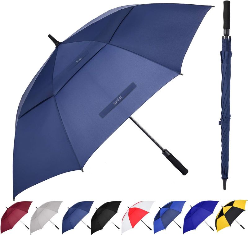 Photo 1 of  Golf Umbrella Large 62/68/72 Inch, Extra Large Oversize Double Canopy Vented Windproof Waterproof Umbrella, Automatic Open Golf Umbrella for Men and Women and Family.(62 inch,Navy Blue)
