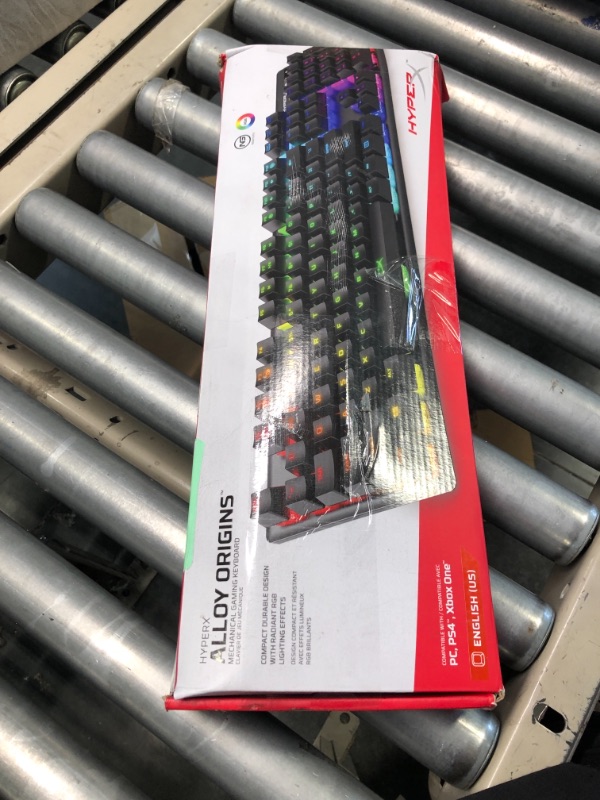 Photo 1 of HyperX Alloy Origins - Mechanical Gaming Keyboard, Software-Controlled Light & Macro Customization, Compact Form Factor, RGB LED Backlit - Linear HyperX Red Switch & Pulsefire Haste – Gaming Mouse Black Full Size HyperX Red Keyboard + Pulsefire Haste Gami