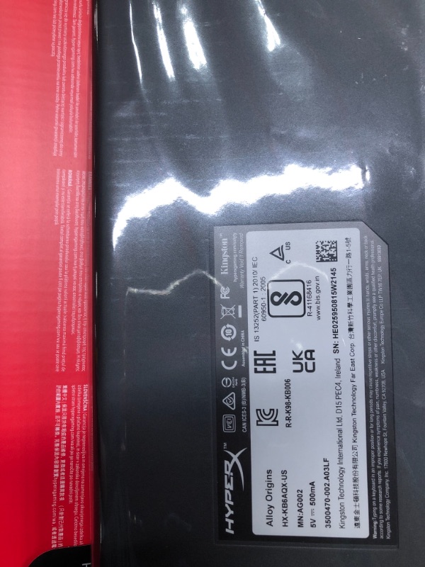 Photo 1 of HyperX Alloy Origins - Mechanical Gaming Keyboard, Software-Controlled Light & Pudding Keycaps - Double Shot PBT Keycap Set with Translucent Layer, for Mechanical Keyboards, Full 104 Key Set Black Full Size HyperX Aqua Keyboard + Keycaps