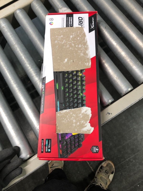 Photo 1 of HyperX Alloy Origins - Mechanical Gaming Keyboard, Software-Controlled Light & Pudding Keycaps - Double Shot PBT Keycap Set with Translucent Layer, for Mechanical Keyboards, Full 104 Key Set Black Full Size HyperX Aqua Keyboard + Keycaps