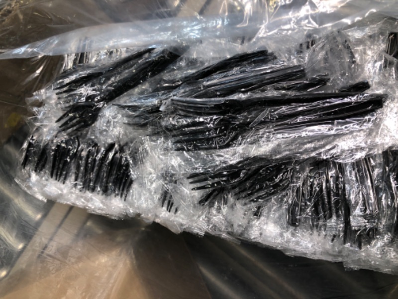 Photo 3 of 1,000 Plastic Disposable Cutlery Bulk Variety Pack Black Medium Weight Includes 334 forks, 333 knives, 333 soup spoons, Disposable Silverware Plastic Cutlery Combo Pack Black