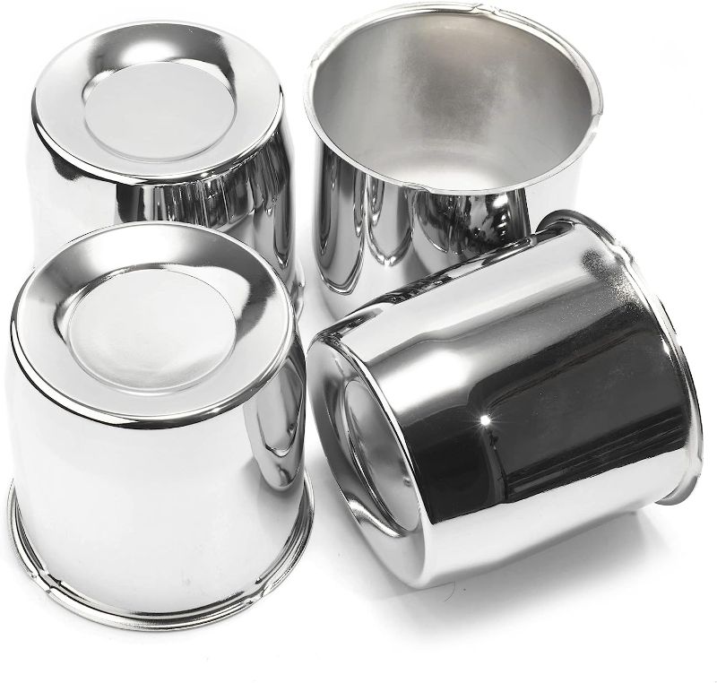 Photo 1 of 4 Pack 5.15" Push Through Wheel Center Caps Chrome Silver for 5.15" Center Bore Auto Trailer Wheel Rim