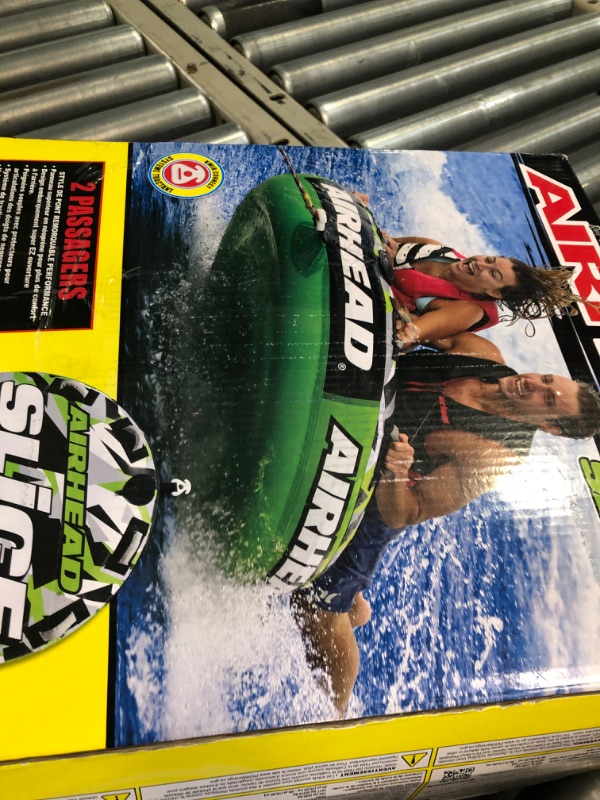 Photo 2 of AIRHEAD Slice, Towable Tube for Boating with 1-4 Rider Options 1-2 Rider (Green Camo) Towable Tube + Tow Rope 11-3010