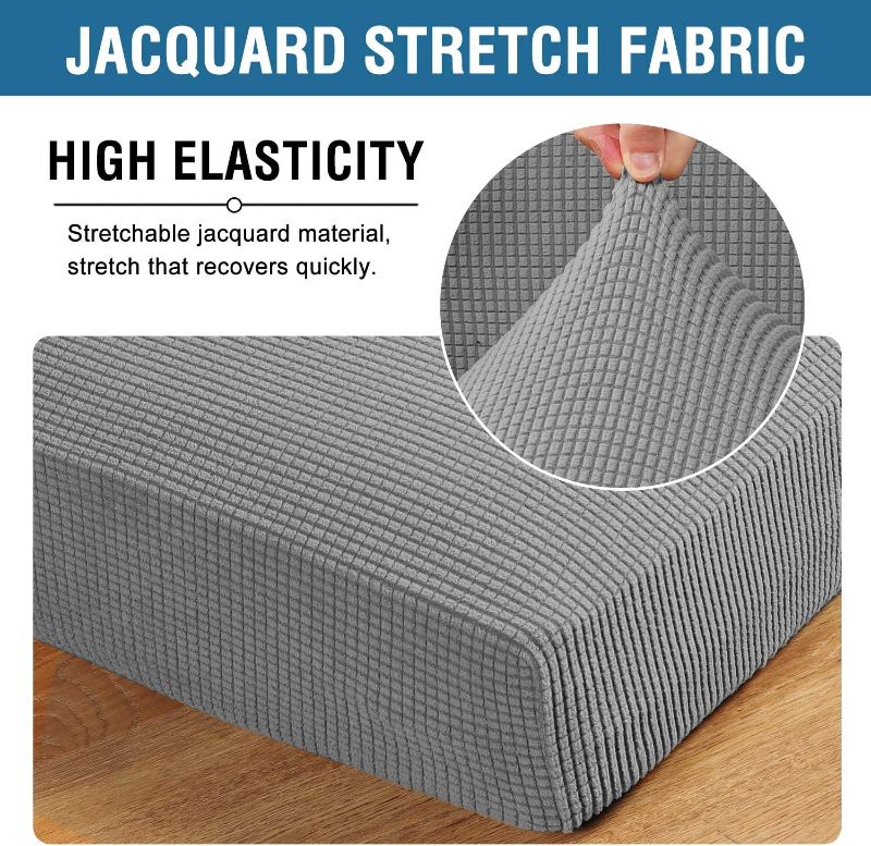 Photo 1 of  Super Stretch Individual Seat Cushion Covers Sofa Covers Couch Cushion Covers Slipcover Sets Thick Jacquard Textured Twill Fabric (3 Piece XL Sofa Cushion Covers, Dove)
Visit the H.VERSAILTEX Store