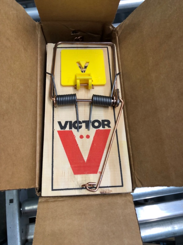 Photo 3 of Victor M205-6 Easy Set Plastic Pedal Sustainably Sourced FSC Wood Humane Snap Rat Trap - 6 Wooden Traps 6 Traps Plastic Pedal Rat Trap