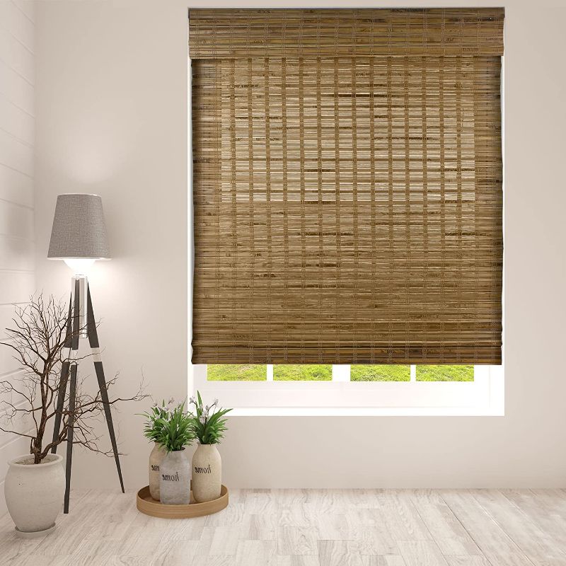 Photo 1 of  Bamboo Roman Shades, Dali Native, 29" W x 60" H,Cordless Light Filtering/Sheer Window Blinds.
