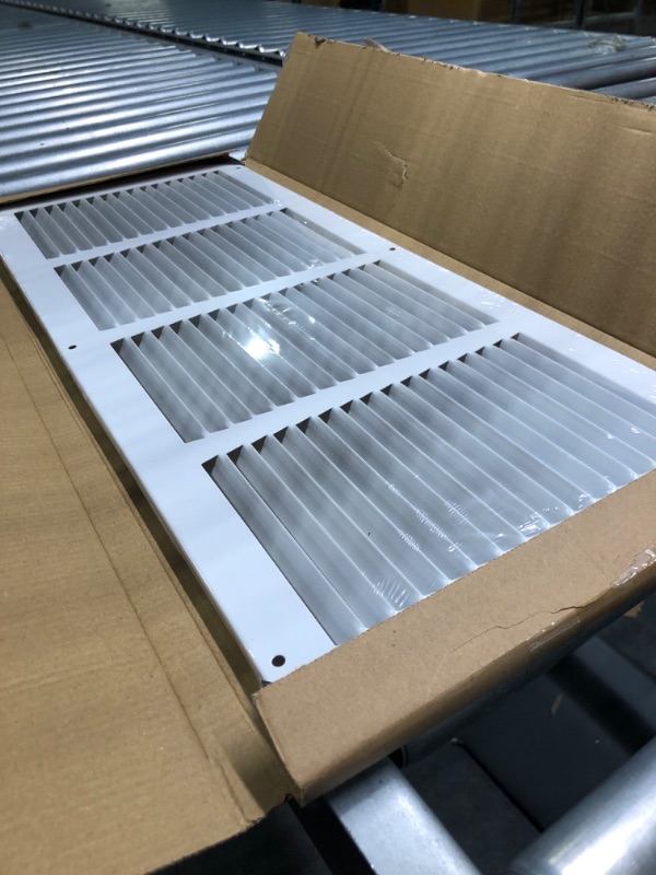 Photo 4 of 22" x 8" Return Air Grille - Sidewall and Ceiling - HVAC Vent Duct Cover Diffuser - [White] [Outer Dimensions: 23.75w X 9.75"h]