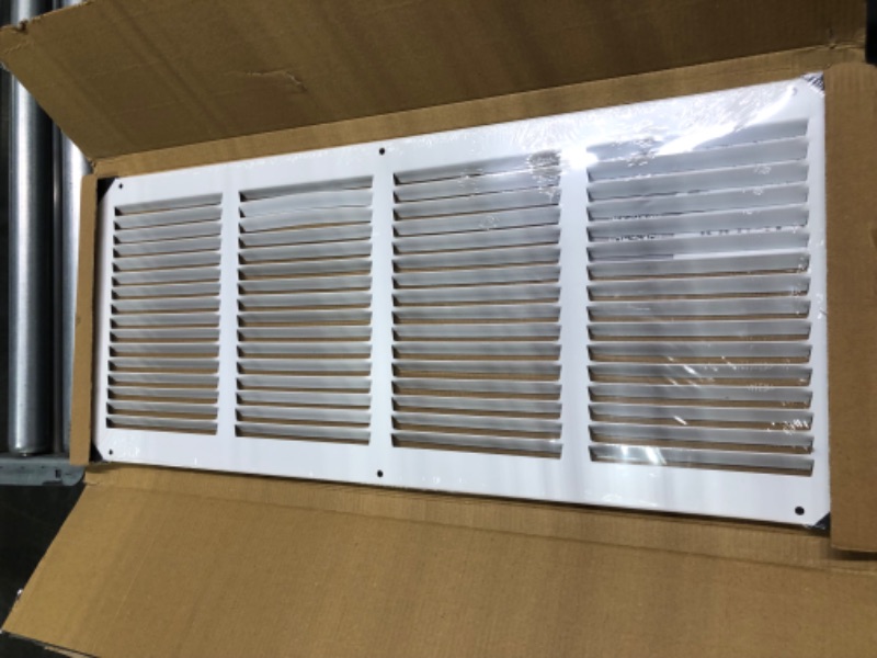 Photo 3 of 22" x 8" Return Air Grille - Sidewall and Ceiling - HVAC Vent Duct Cover Diffuser - [White] [Outer Dimensions: 23.75w X 9.75"h]