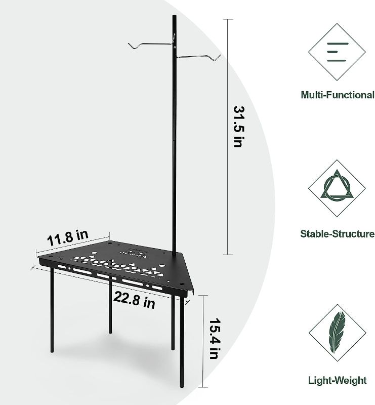 Photo 1 of BENBA Splicing Camping Table 1 PC with Camping Lantern Stand and Carry Bag, Portable Outdoor Table for Outdoor Cooking, Camp, Beach, Picnic, Travel, Hiking,BBQ
