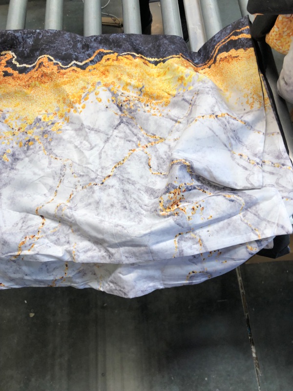 Photo 4 of A Nice Night Marble Like Burning Mountain Printed Bedding Set,Retro Style Watercolor Artwork Design,Ultra Soft Comforter Set (Grey, King(88-by-102-inches)) Grey King(88-by-102-inches)