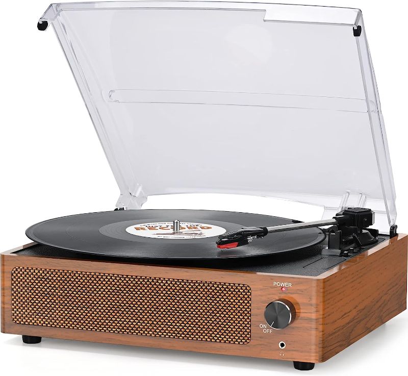 Photo 1 of Vinyl Record Player Wireless Turntable with Built-in Speakers and USB Belt-Driven Vintage Phonograph Record Player 3 Speed for Entertainment and Home Decoration**SEE PHOTOS FOR DAMAGE*