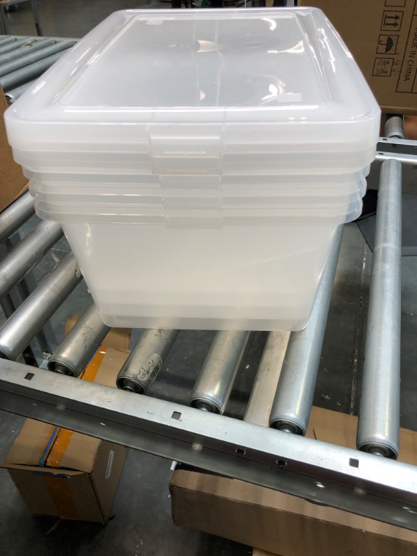 Photo 3 of Cand 14 Quart Storage Box 4 Packs, Clear Latching Bin
